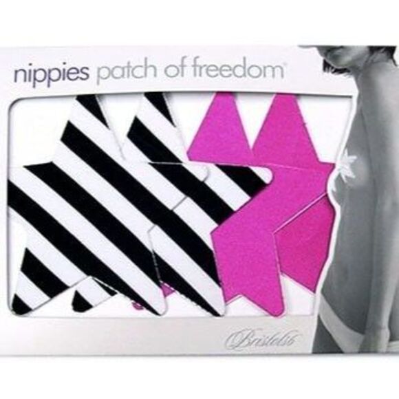 NWT Bristols6 Nippies Patch of Freedom 3 pack Stars Covers Bra Accessories sz A - Picture 1 of 3